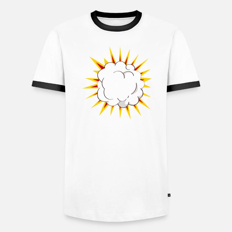 Cartoon Explosion cloud Men's Ringer Shirt
