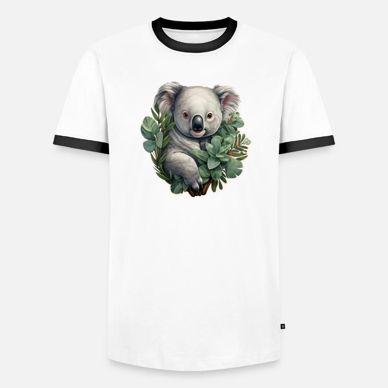 Koala with eucalyptus Men's Ringer Shirt