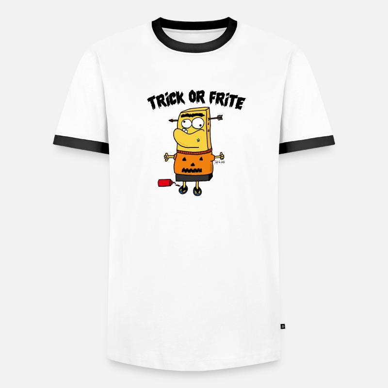 Trick oder frittiert! Männer Kontrast-T-Shirt