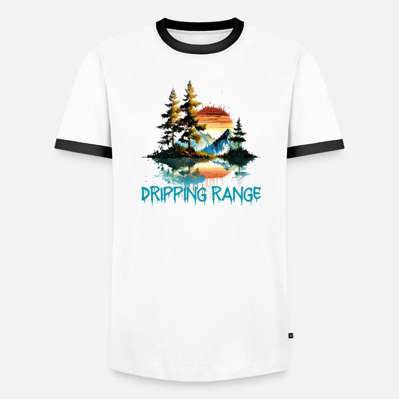 DRIPPING RANGE Dripping Horizon Mountain Tee Men's Ringer Shirt
