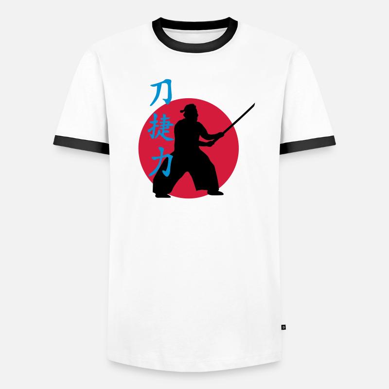 samurai_strength_victory_sword_3c Men's Ringer Shirt