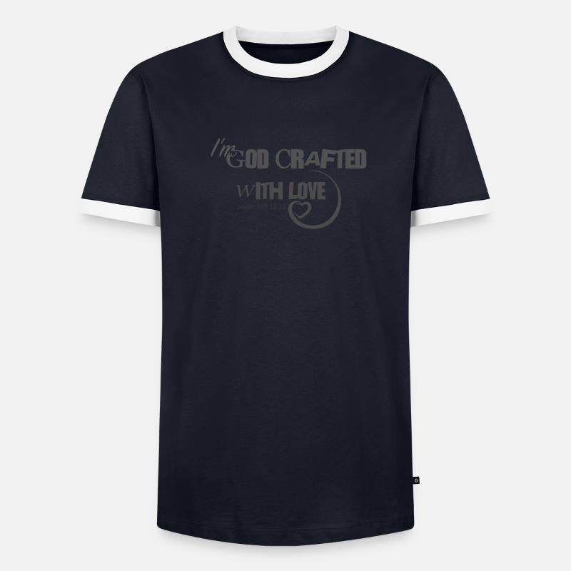 Christliches Design Ich bin mit Liebe gefertigt Psalm 139 Männer Kontrast-T-Shirt