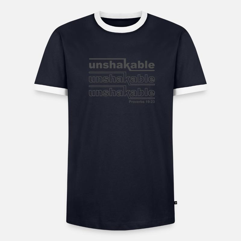 Conception chrétienne Proverbes inébranlables 19 verset 23 T-shirt contrasté Homme