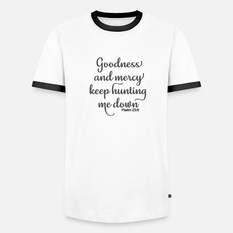 Conception chrétienne La bonté et la miséricorde continuent à chasser T-shirt contrasté Homme