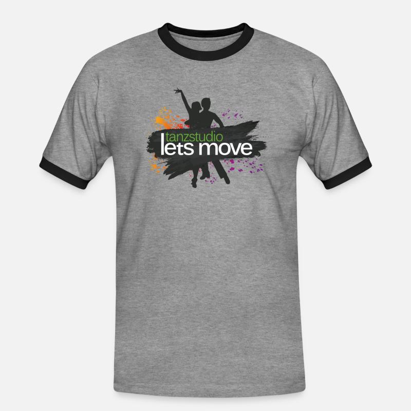 Dance Studio Let's Move - Men's Ringer Shirt - heather grey/black