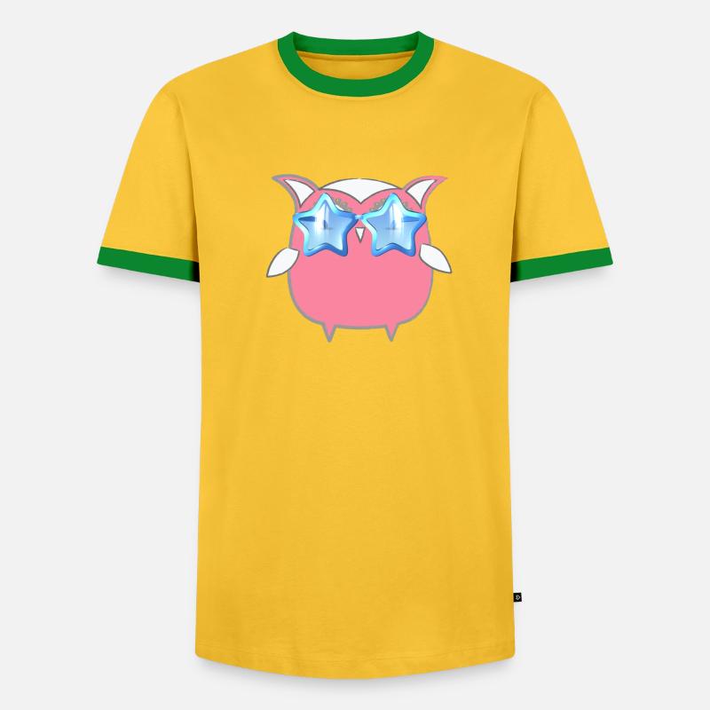 Eule, Comic, pinke eule,sonnenbrille,stern - Männer Kontrast-T-Shirt - undefined