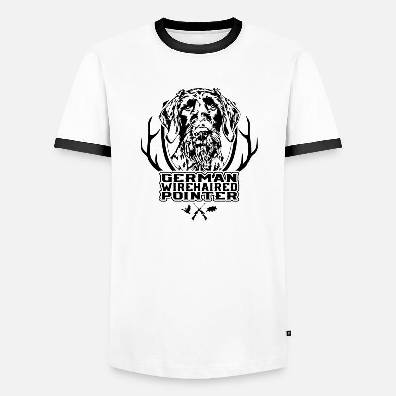 German Wirehaired Pointer Jagdhunde Hunde Wilsigns Männer Kontrast-T-Shirt