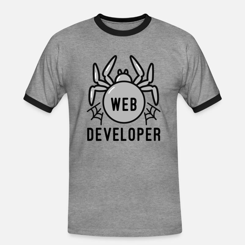 Web Developer - Men's Ringer Shirt - heather grey/black