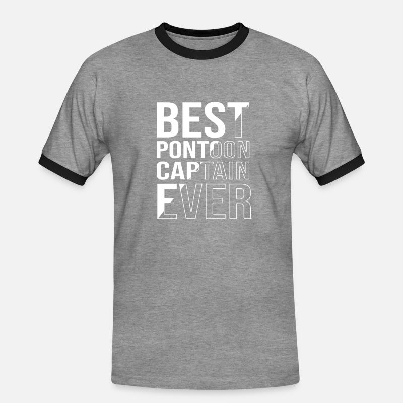 Pontonboot Boot Boote - Männer Kontrast-T-Shirt - Grau meliert/Schwarz
