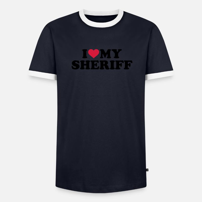 Sheriff - Maglietta Contrast da uomo - grigio melange/nero