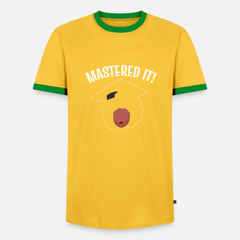 Master Studium Abschlussfeier - Männer Kontrast-T-Shirt - Grau meliert/Schwarz