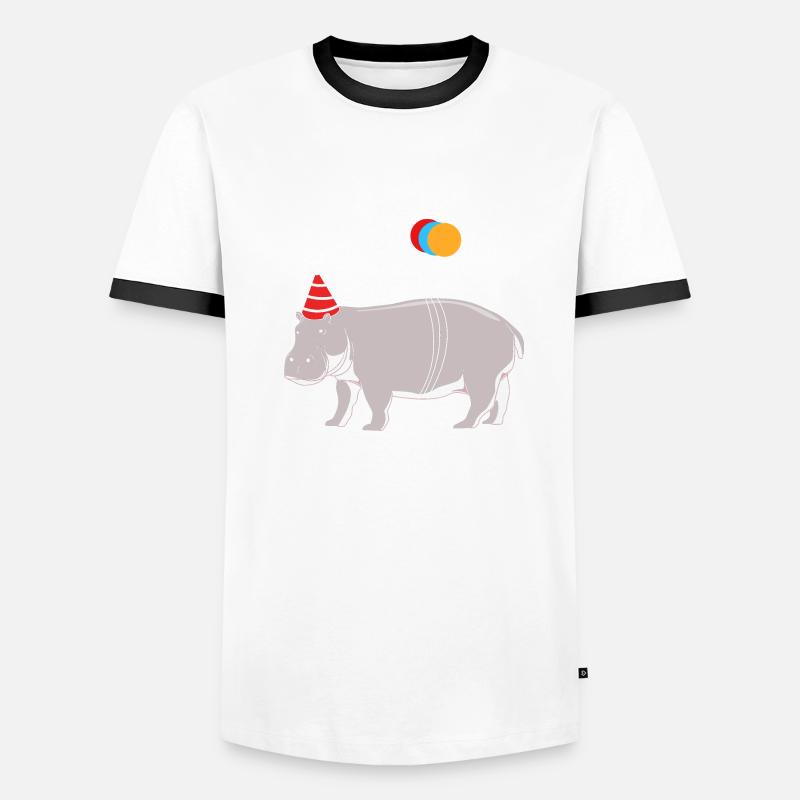 Nilpferd Männer Kontrast-T-Shirt