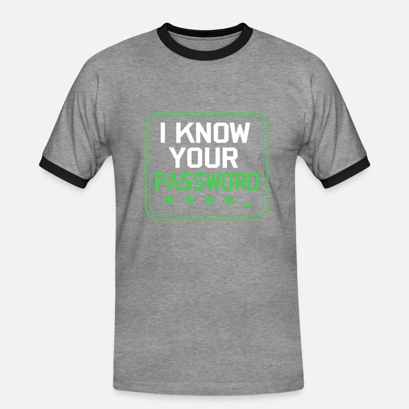 Cybersecurity Cyber Programmer Hacker - Men's Ringer Shirt - heather grey/black