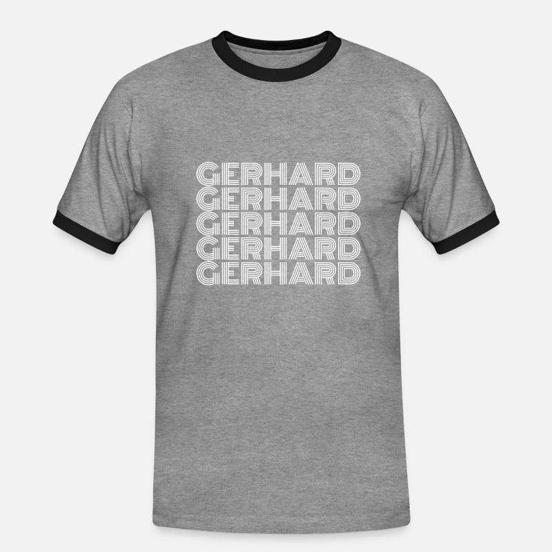 Gerhard - T-shirt contrasté Homme - gris chiné/noir