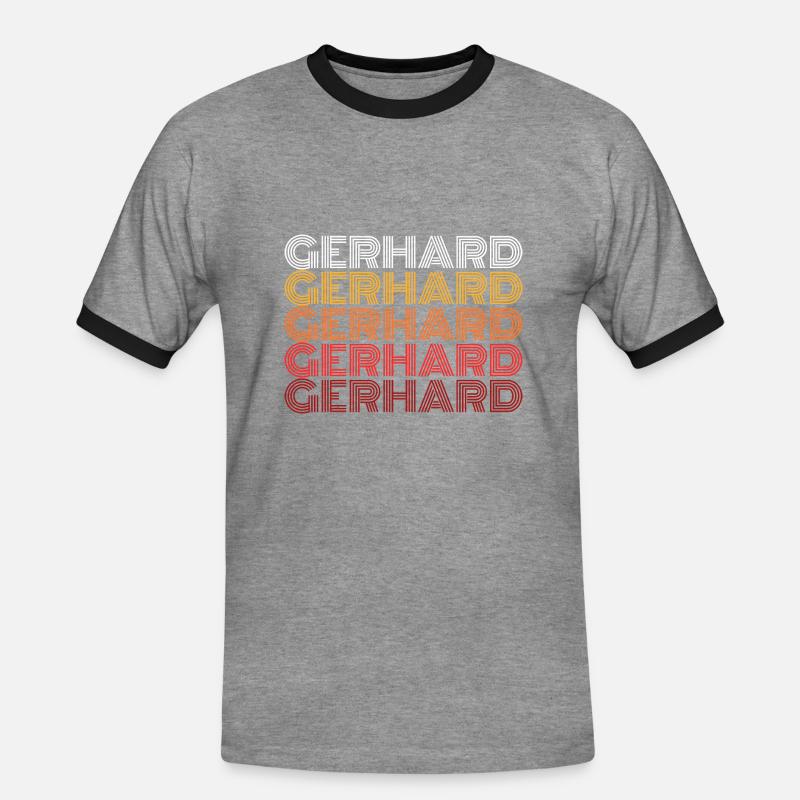Gerhard - T-shirt contrasté Homme - gris chiné/noir