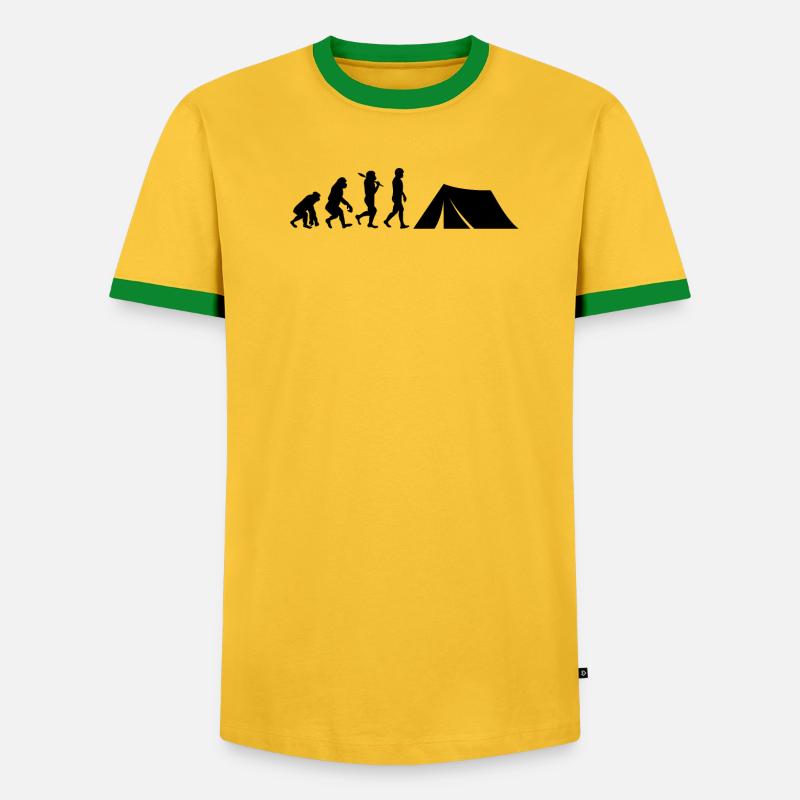Zelten Evolution Camping - Männer Kontrast-T-Shirt - Grau meliert/Schwarz