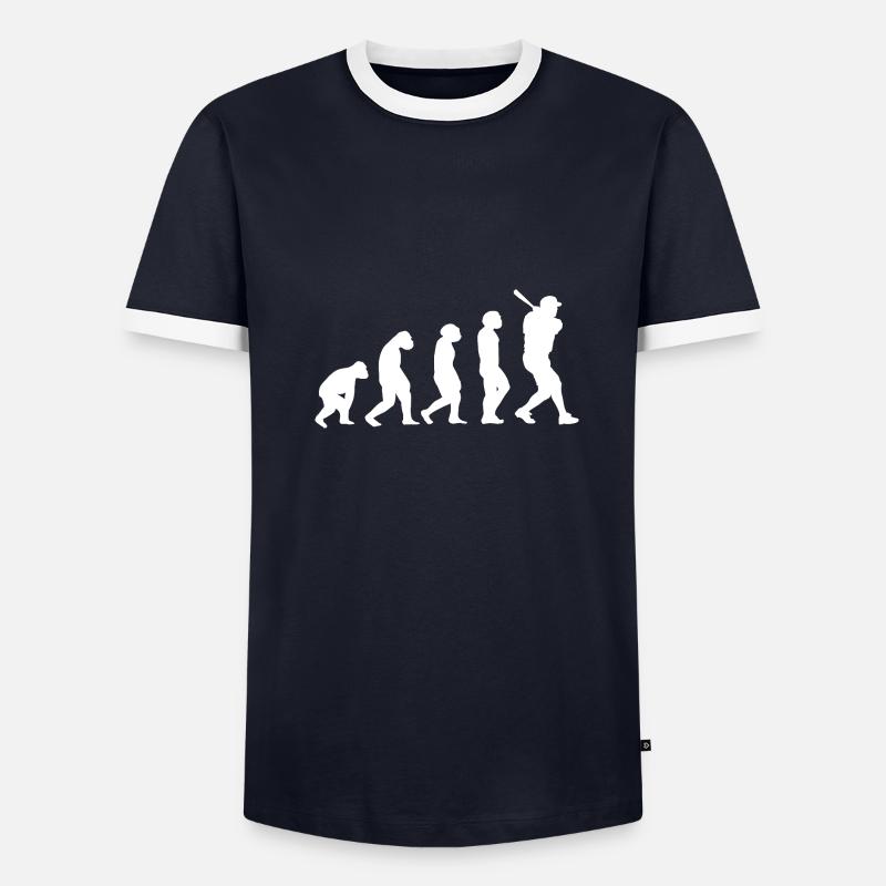 Baseball Player Evolution Baseball - Men's Ringer Shirt - undefined