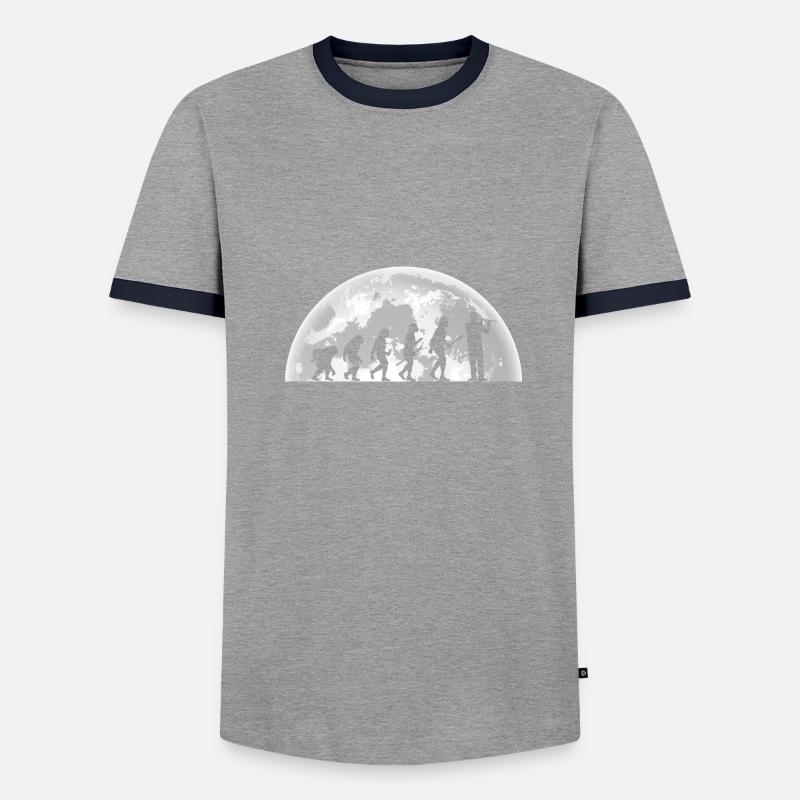 Flötist Evolution Querflöte - Männer Kontrast-T-Shirt - Grau meliert/Schwarz