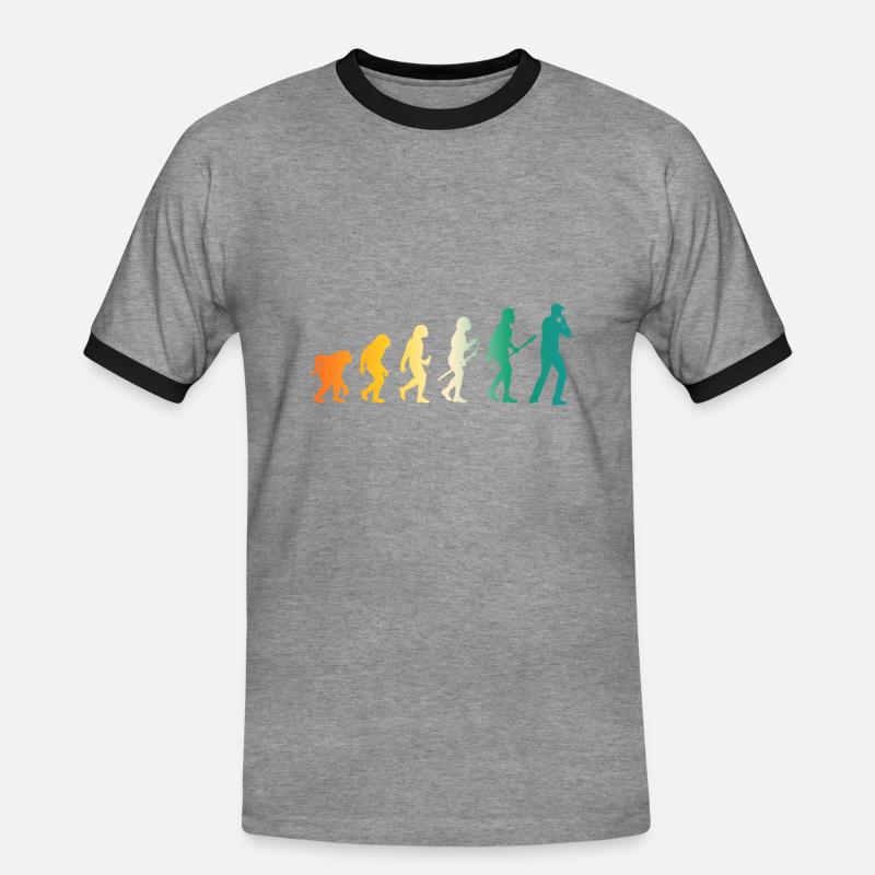 Harmonica Evolution Harmonica - Men's Ringer Shirt - heather grey/black