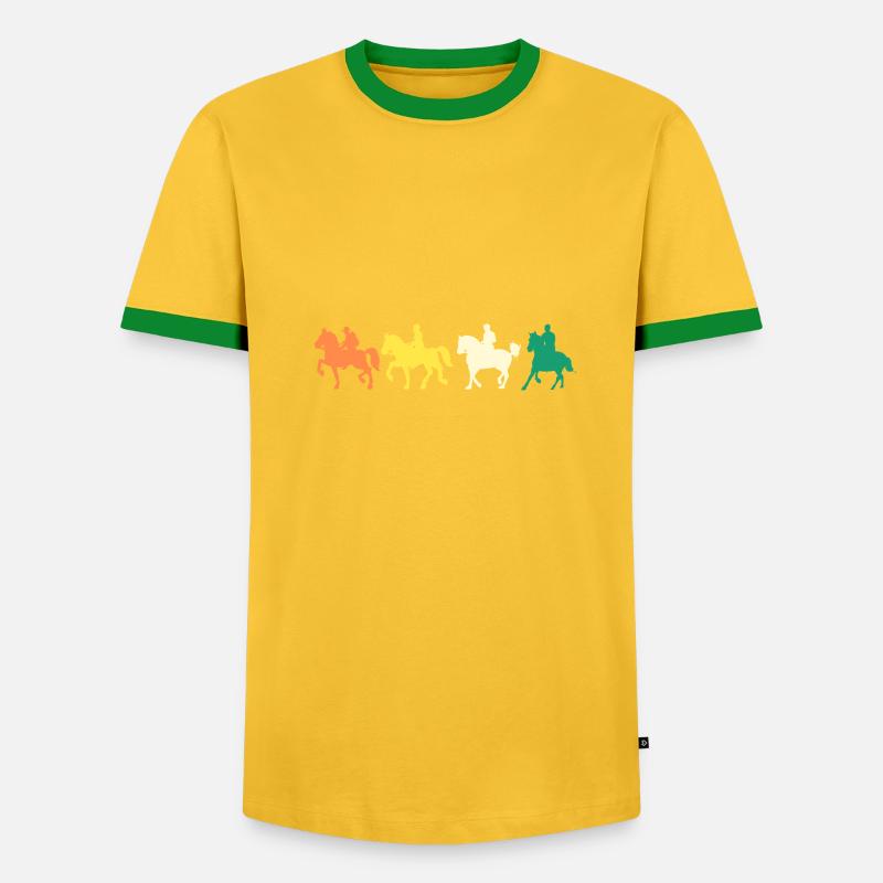 Reiten Evolution Pferde - Männer Kontrast-T-Shirt - Grau meliert/Schwarz