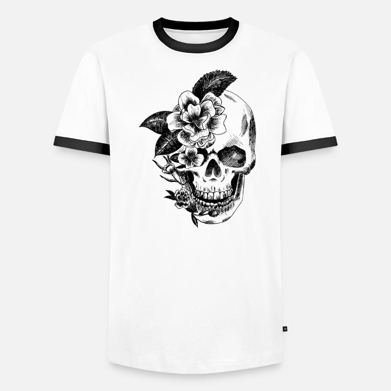 crane et fleurs T-shirt contrasté Homme