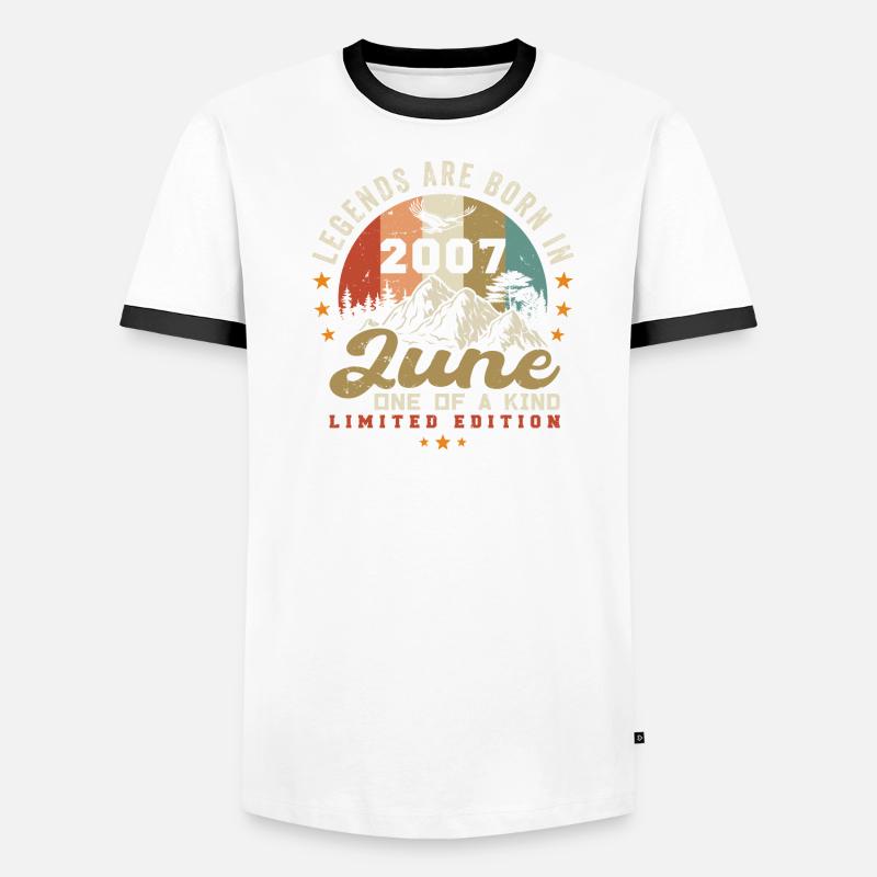 Juin 2007 Anniversaire Juni 2007 Juni T-shirt contrasté Homme