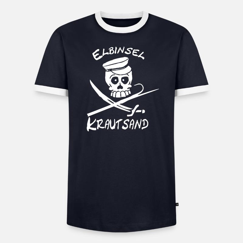 Elbinsel-Krautsand Männer Kontrast-T-Shirt