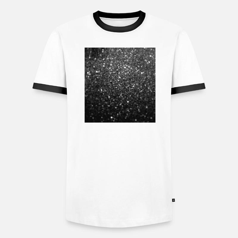 Funkelnder schwarzer Glitter Männer Kontrast-T-Shirt