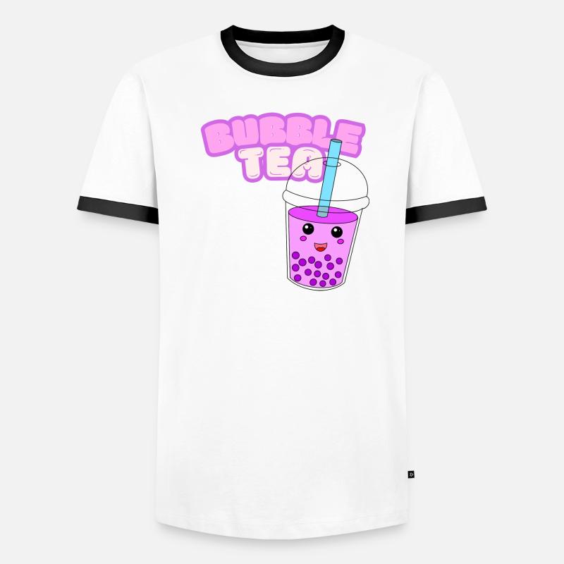 Bubble Tea Font Men's Ringer Shirt
