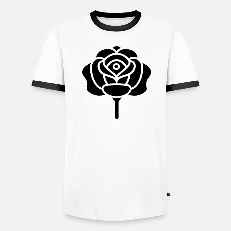 Rosa Blume Männer Kontrast-T-Shirt