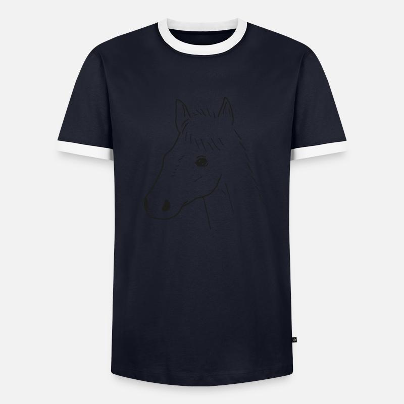 Dessin de cheval T-shirt contrasté Homme