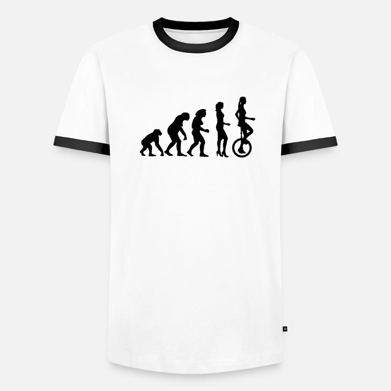 evolution_einradfahrerin_1c T-shirt contrasté Homme