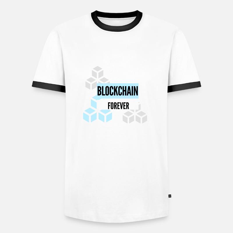 Blockchain Forever tshirt cryptos T-shirt contrasté Homme