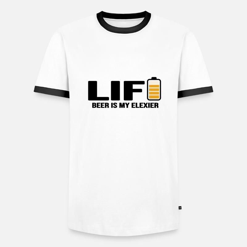 Bier Biergarten Trinkspruch "beer elexier" Männer Kontrast-T-Shirt