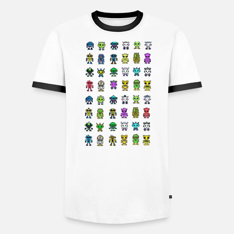 Cute Robot Pattern Men's Ringer Shirt
