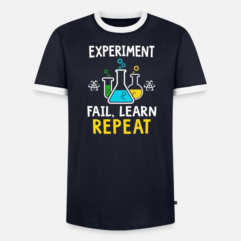 Experiment fail learn repeat - Männer Kontrast-T-Shirt - undefined