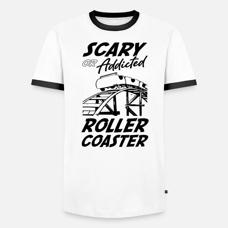 Scary or Addicted Roller Coaster Männer Kontrast-T-Shirt