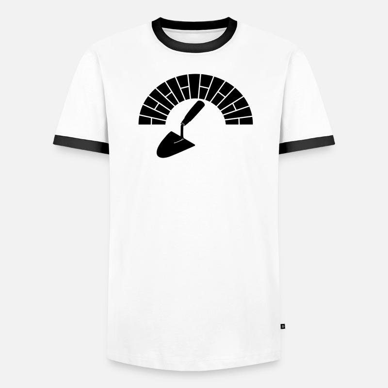 Mason masonry bricks with trowel logo Men's Ringer Shirt