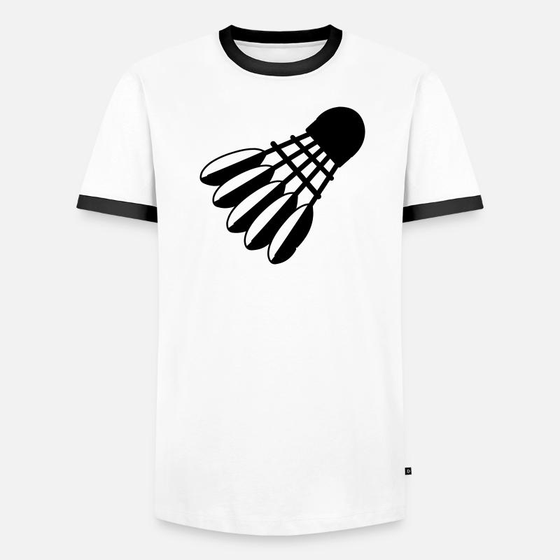 Badminton Shuttle Logo mit Federn Männer Kontrast-T-Shirt