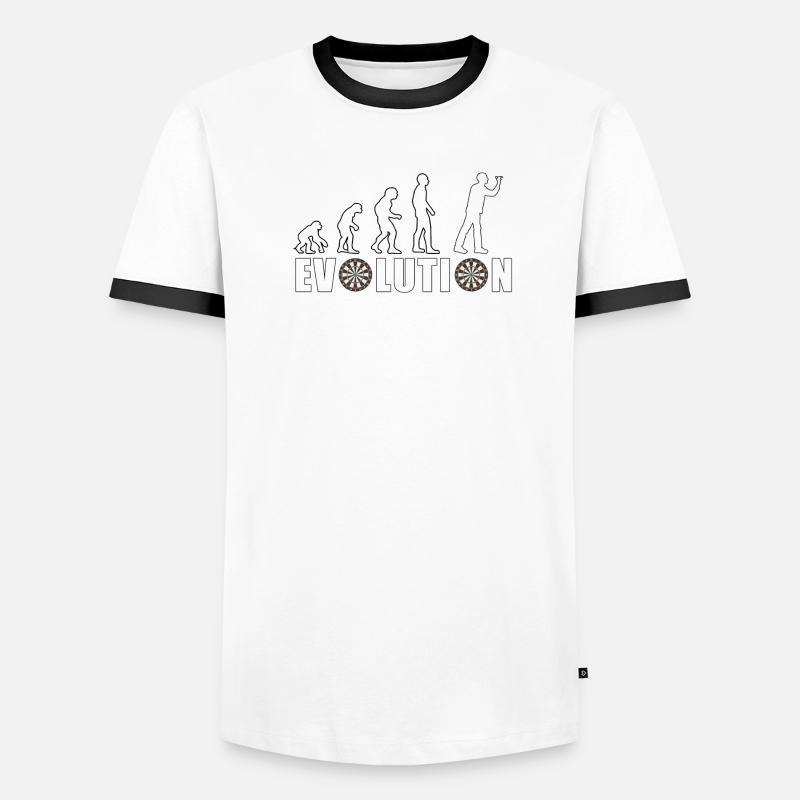 EVOLUTION DARTS Spiel Pfeil Dartscheibe Geschenk Männer Kontrast-T-Shirt