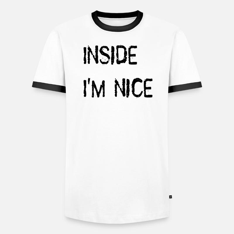 Inside I'm nice. Men's Ringer Shirt