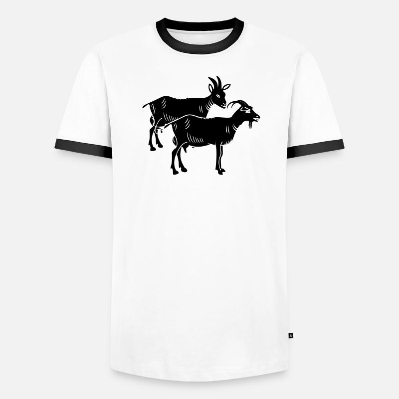 Two goat shadow image Men's Ringer Shirt