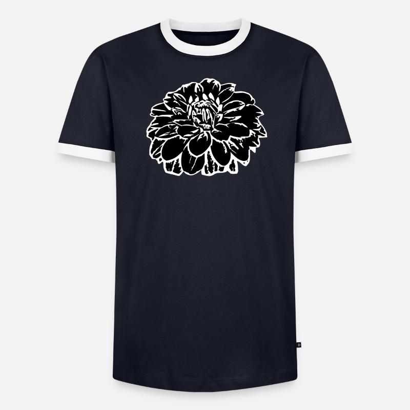 Fleur fleurs noires fleurs noires fleurs graphiques T-shirt contrasté Homme