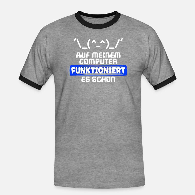 Computer Developer Softwareentwickler Statement - Männer Kontrast-T-Shirt - Grau meliert/Schwarz