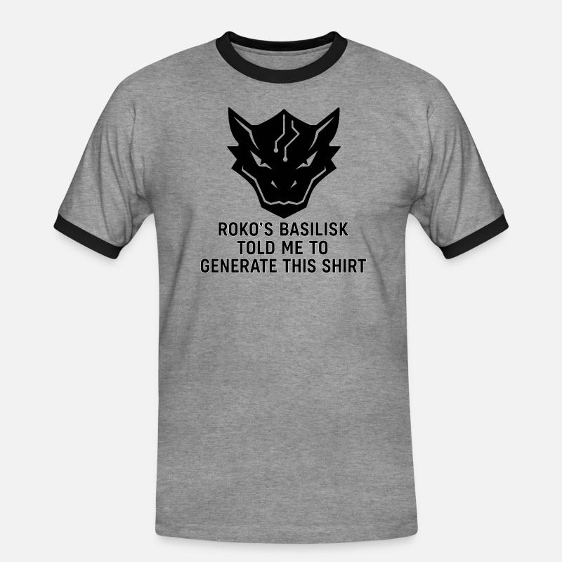 Generated by the Basilisk - Männer Kontrast-T-Shirt - Grau meliert/Schwarz