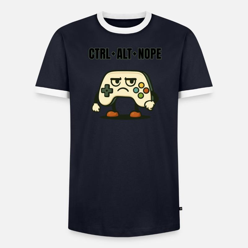 CTRL ALT NOPE Controller-Meme Männer Kontrast-T-Shirt