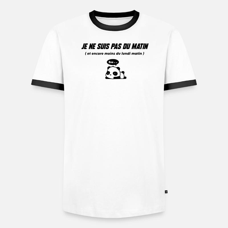Sleeper Panda Illustration Men's Ringer Shirt