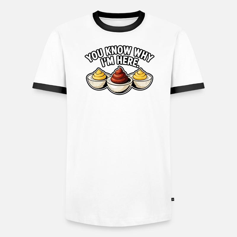 Deviled Egg Lover Chemise de nourriture drôle T-shirt contrasté Homme