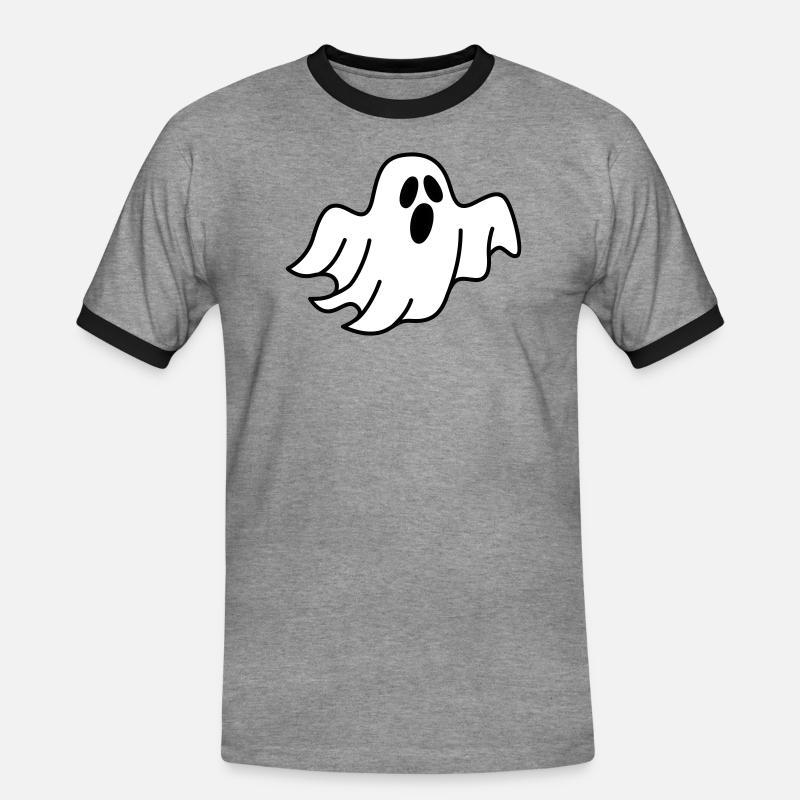 Geist oder Gespenst - Männer Kontrast-T-Shirt - Grau meliert/Schwarz