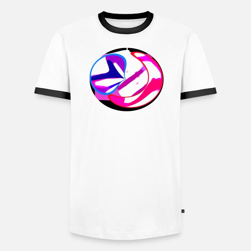 Néon tourbillon abstrait T-shirt contrasté Homme